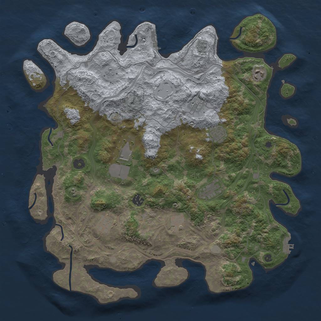 Rust Map: Procedural Map, Size: 4250, Seed: 167238843, 16 Monuments
