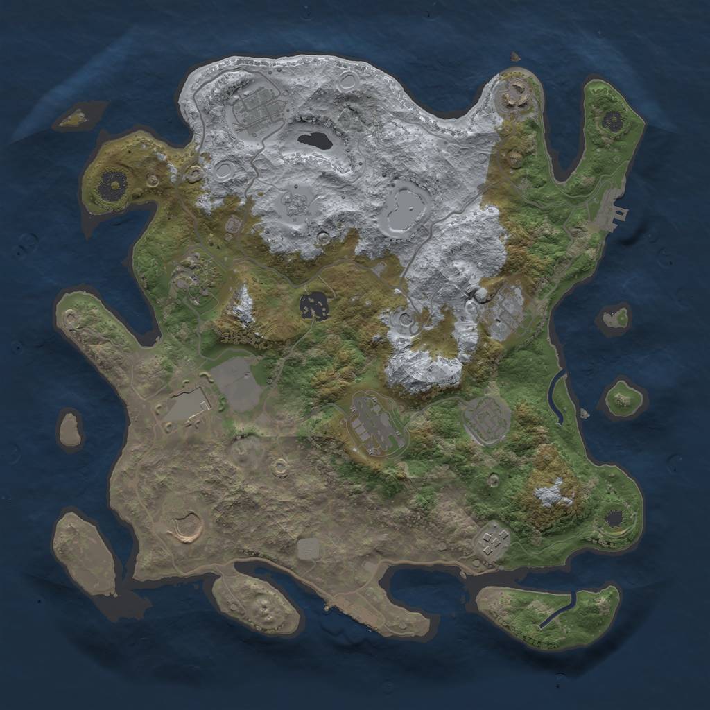 Rust Map: Procedural Map, Size: 3500, Seed: 85558147, 17 Monuments