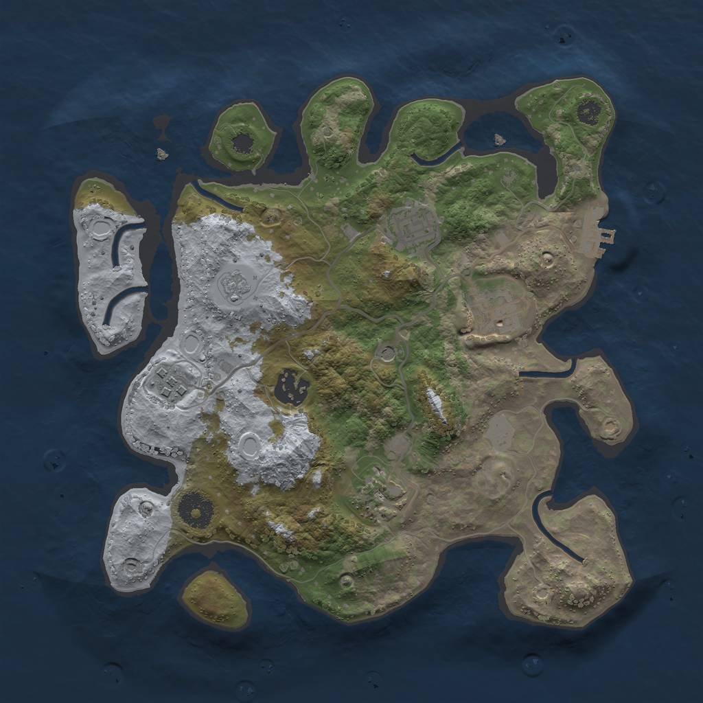 Rust Map: Procedural Map, Size: 3000, Seed: 1660242094, 11 Monuments