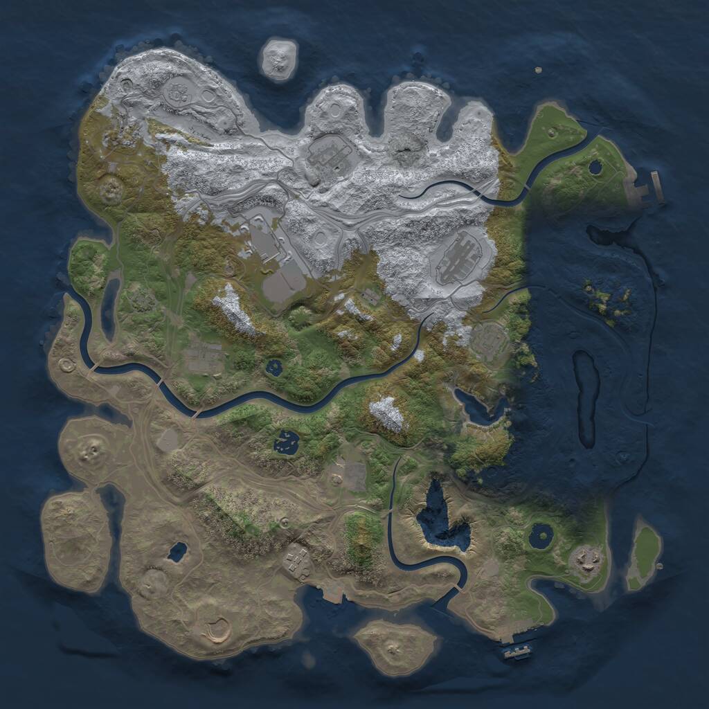 Rust Map: Procedural Map, Size: 4250, Seed: 741226559, 17 Monuments
