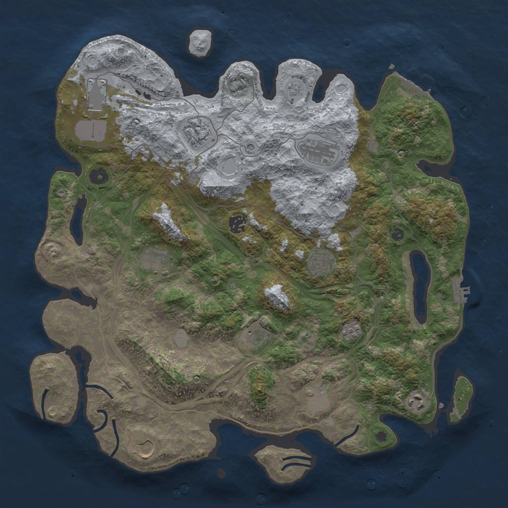 Rust Map: Procedural Map, Size: 4250, Seed: 741226559, 18 Monuments