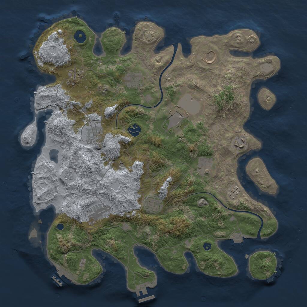 Rust Map: Procedural Map, Size: 3750, Seed: 2199300, 17 Monuments