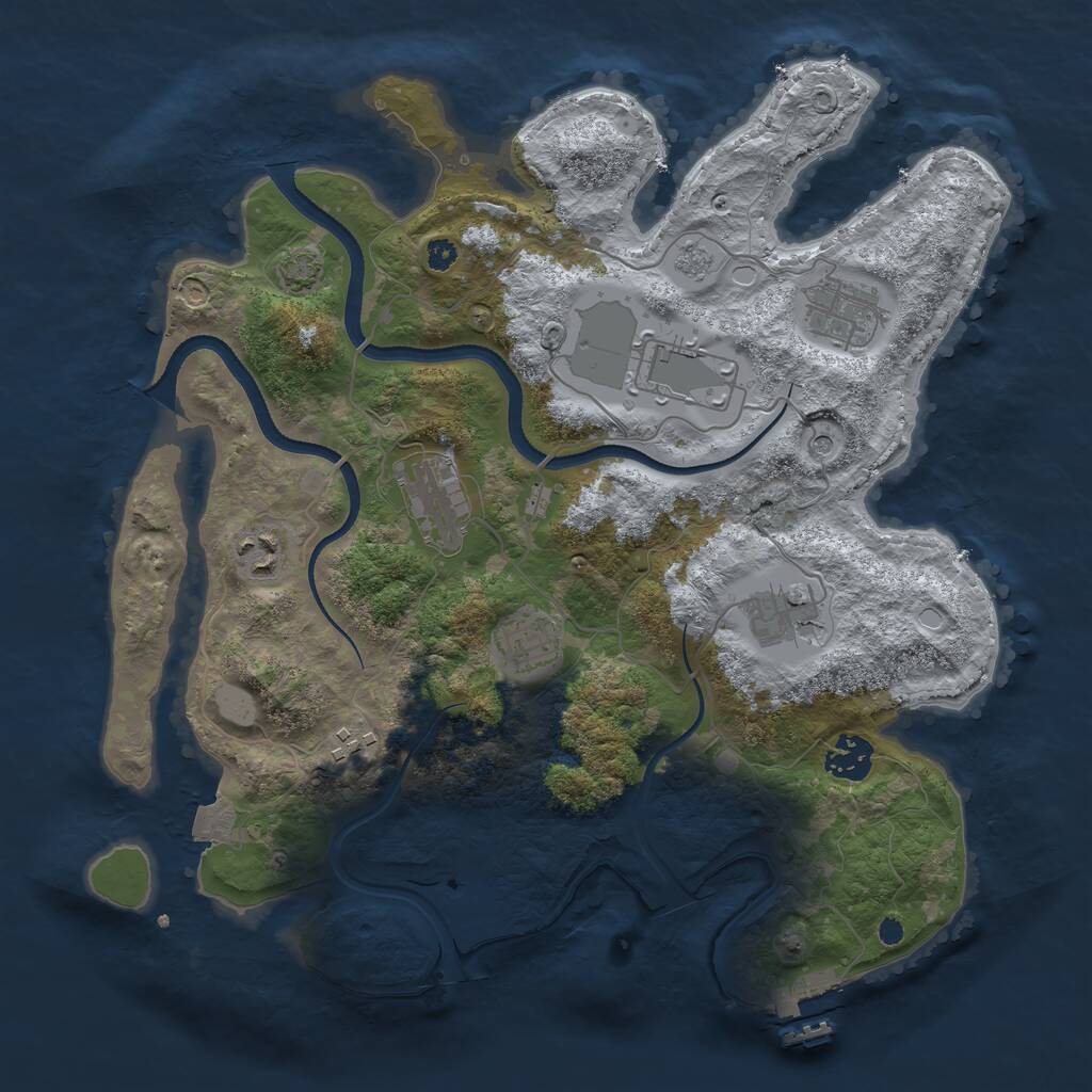 Rust Map: Procedural Map, Size: 3500, Seed: 275708013, 13 Monuments