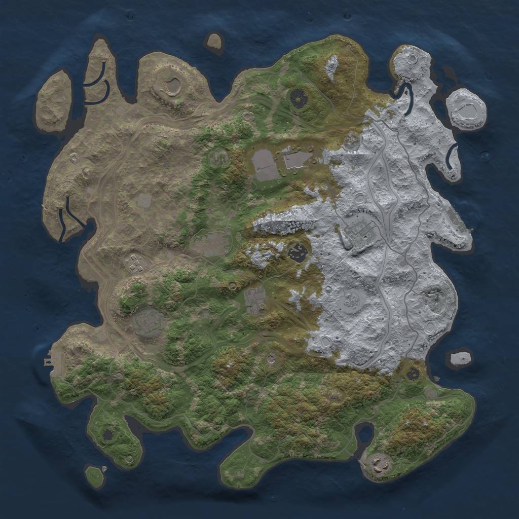 Rust Map: Procedural Map, Size: 4250, Seed: 474338912, 16 Monuments