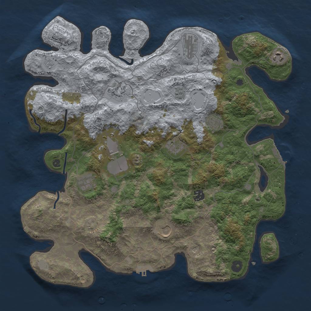 Rust Map: Procedural Map, Size: 4000, Seed: 1462034200, 17 Monuments