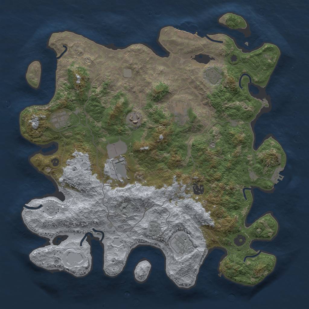 Rust Map: Procedural Map, Size: 4000, Seed: 19747420, 15 Monuments