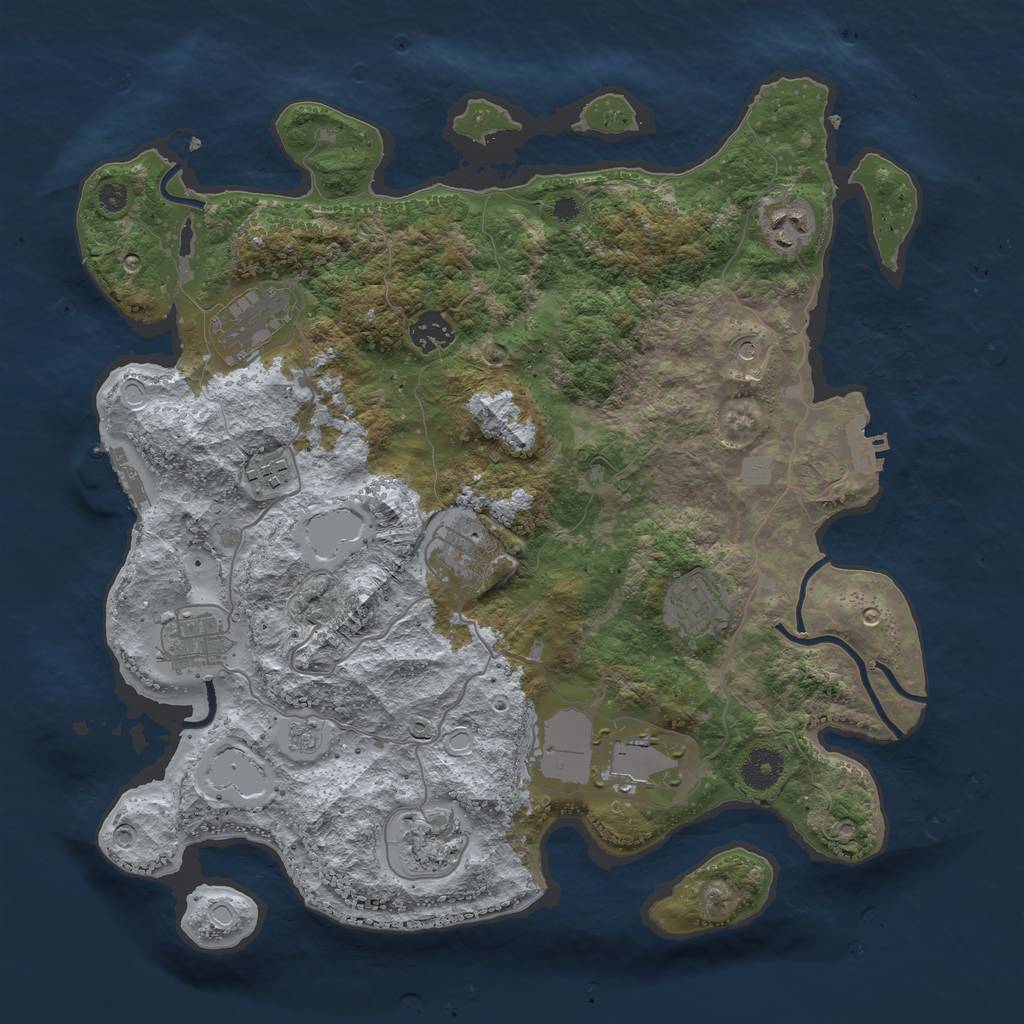 Rust Map: Procedural Map, Size: 3700, Seed: 1480821974, 16 Monuments