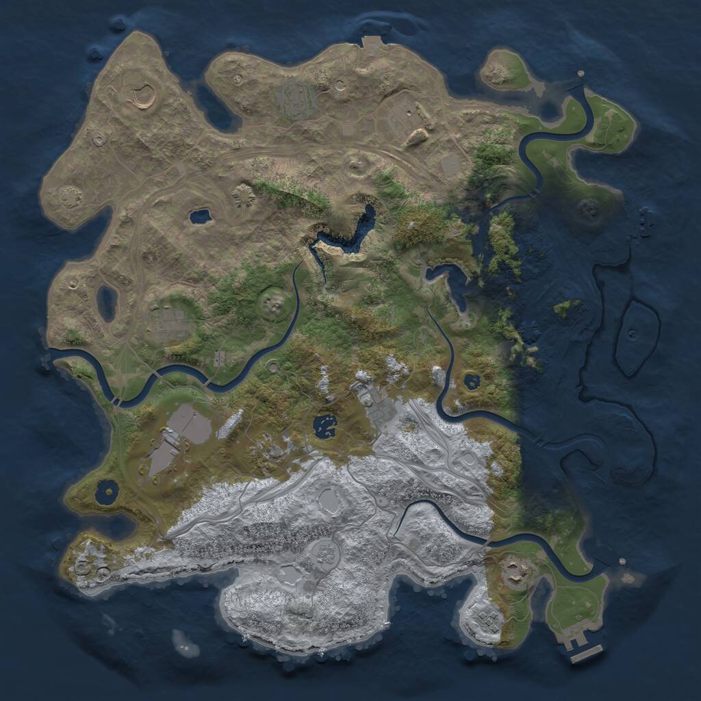 Rust Map: Procedural Map, Size: 4250, Seed: 3245, 16 Monuments