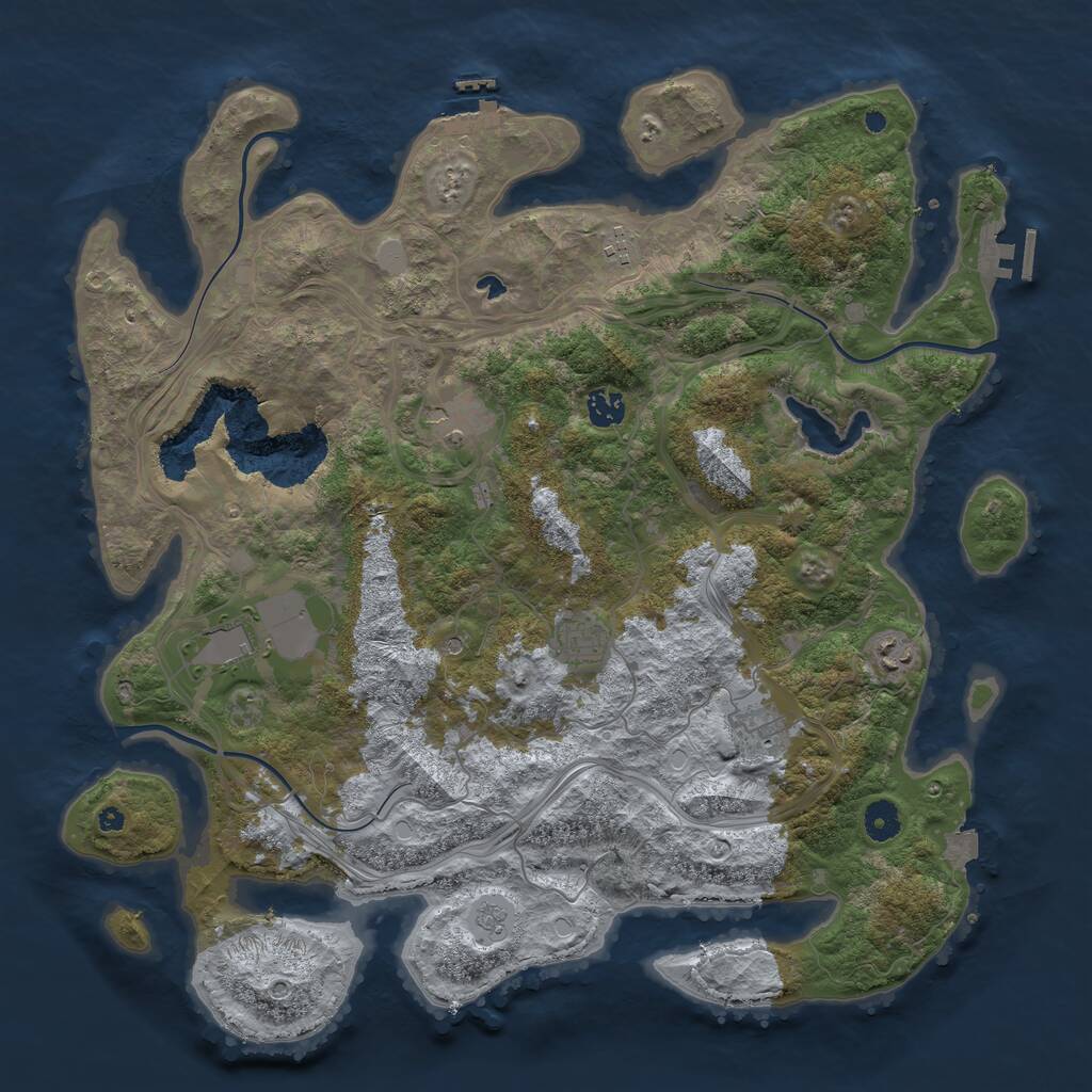 Rust Map: Procedural Map, Size: 4250, Seed: 760757345, 13 Monuments