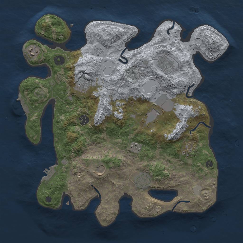 Rust Map: Procedural Map, Size: 3500, Seed: 95707821, 16 Monuments