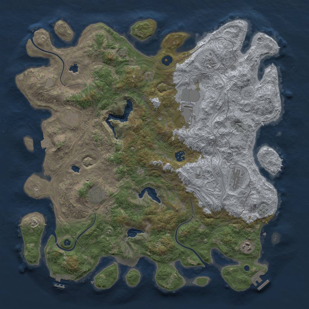 Rust Map: Procedural Map, Size: 4500, Seed: 277835572, 14 Monuments