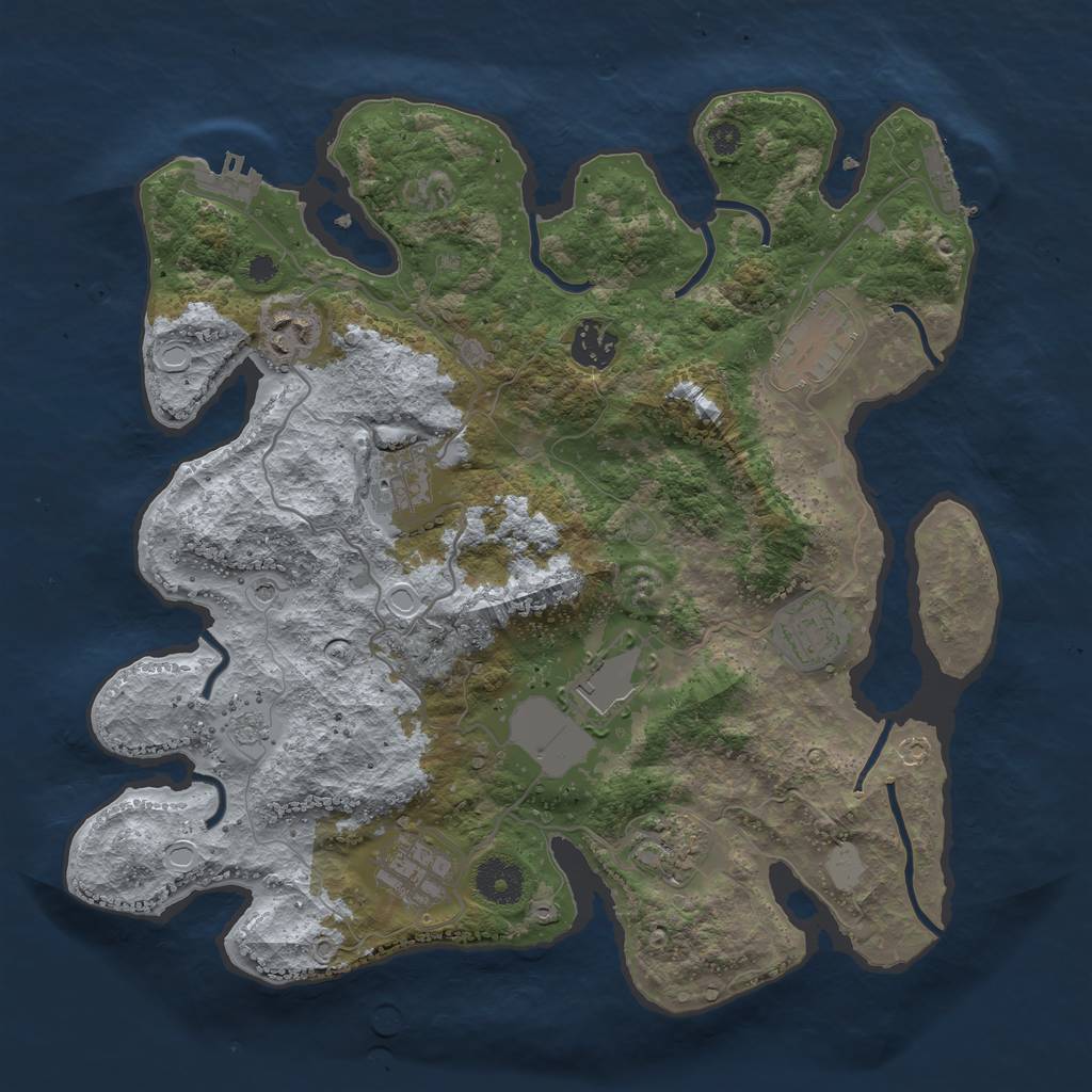 Rust Map: Procedural Map, Size: 3500, Seed: 4301015, 15 Monuments