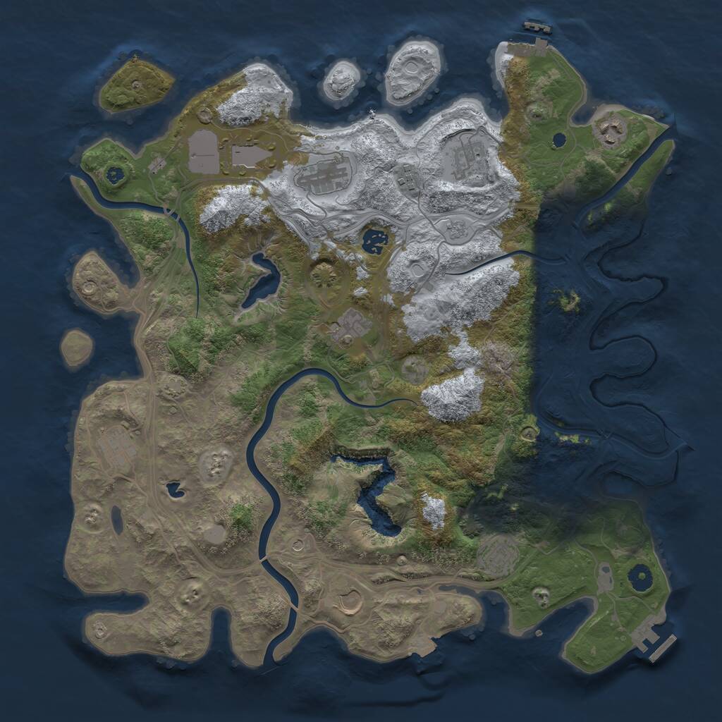 Rust Map: Procedural Map, Size: 4250, Seed: 59058091, 16 Monuments
