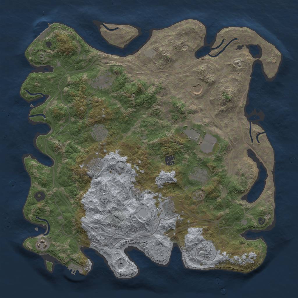 Rust Map: Procedural Map, Size: 4250, Seed: 1628450072, 18 Monuments