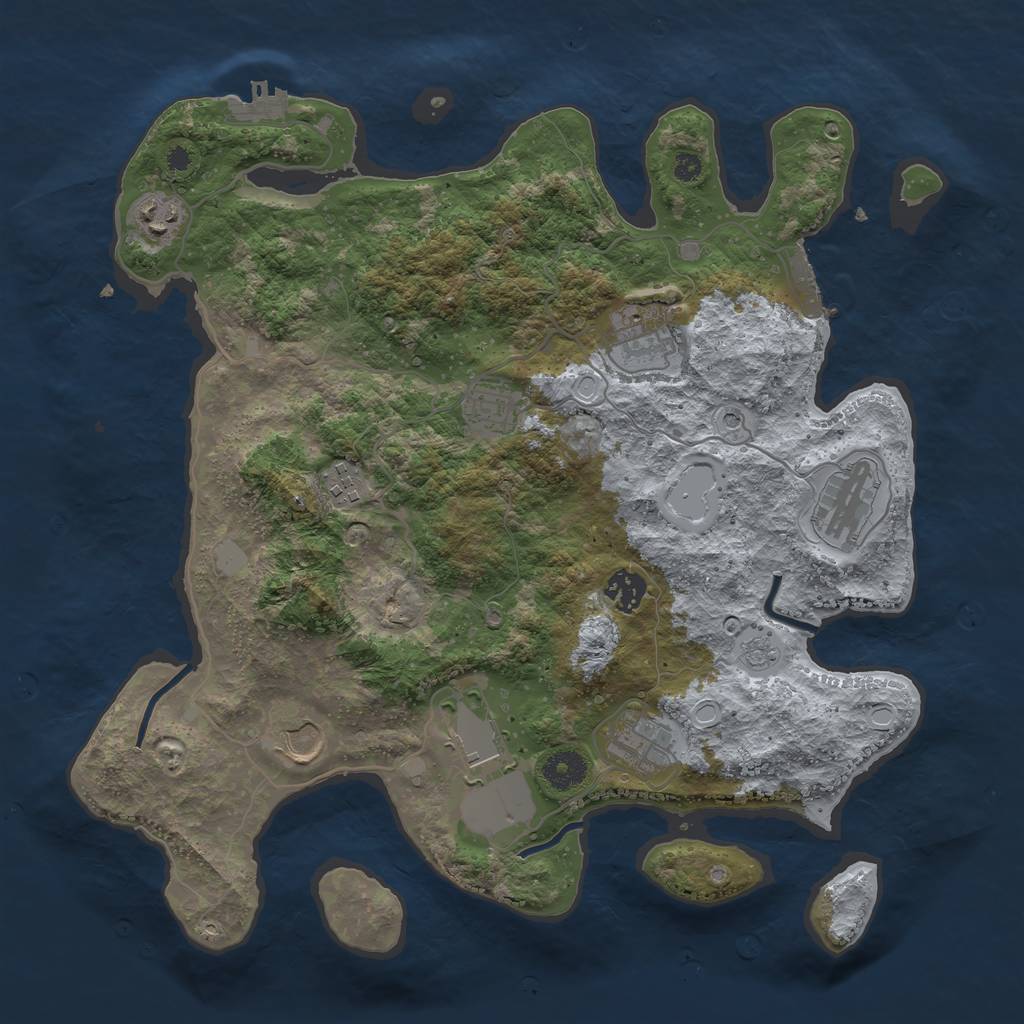 Rust Map: Procedural Map, Size: 3750, Seed: 8744512, 16 Monuments
