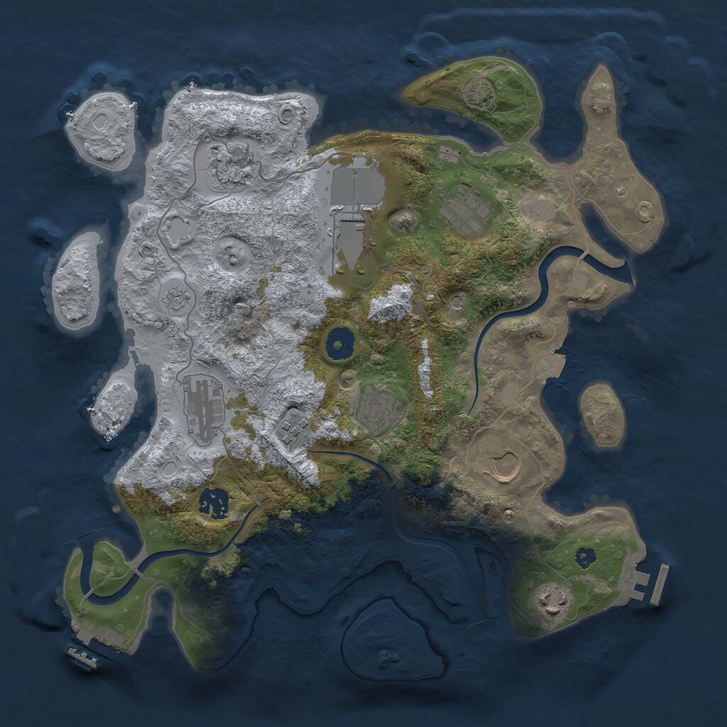 Rust Map: Procedural Map, Size: 3500, Seed: 654651, 15 Monuments