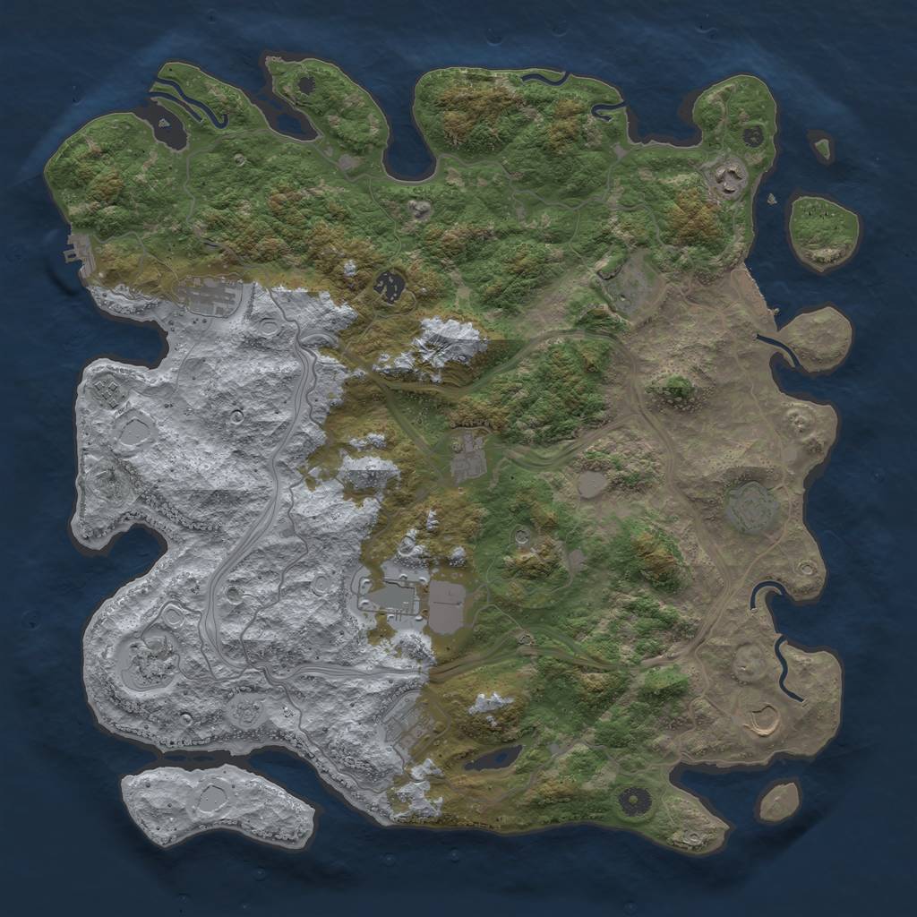 Rust Map: Procedural Map, Size: 4500, Seed: 119022278, 18 Monuments