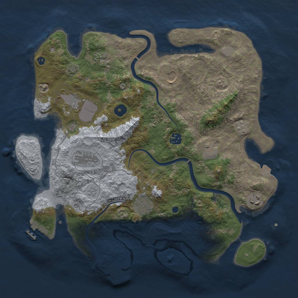 Rust Map: Procedural Map, Size: 3750, Seed: 15474673, 15 Monuments