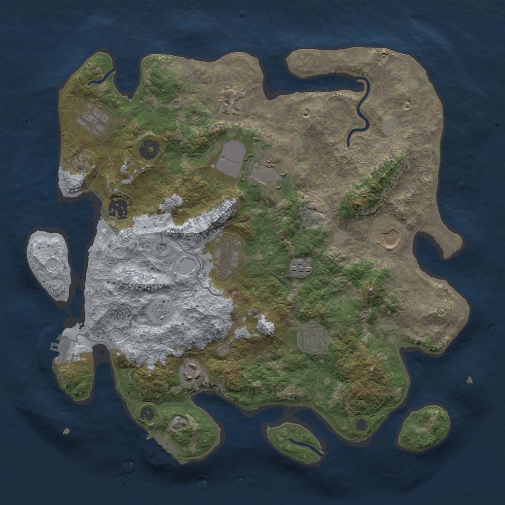 Rust Map: Procedural Map, Size: 3750, Seed: 15474673, 16 Monuments