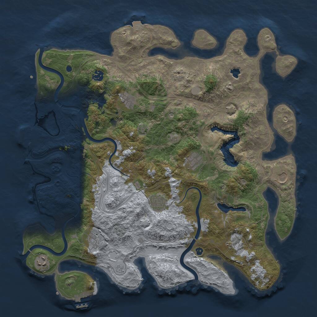 Rust Map: Procedural Map, Size: 4250, Seed: 1130652773, 15 Monuments