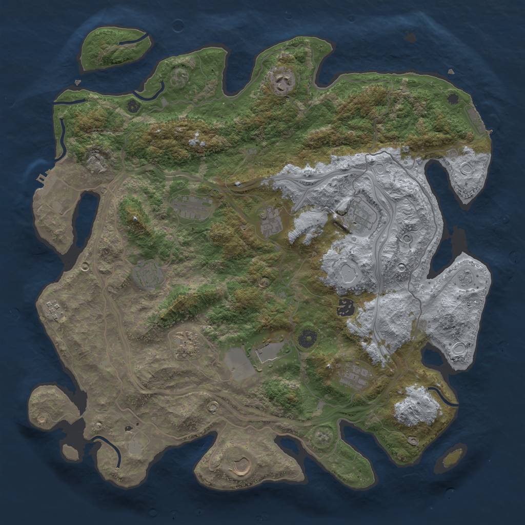 Rust Map: Procedural Map, Size: 4250, Seed: 316392086, 18 Monuments