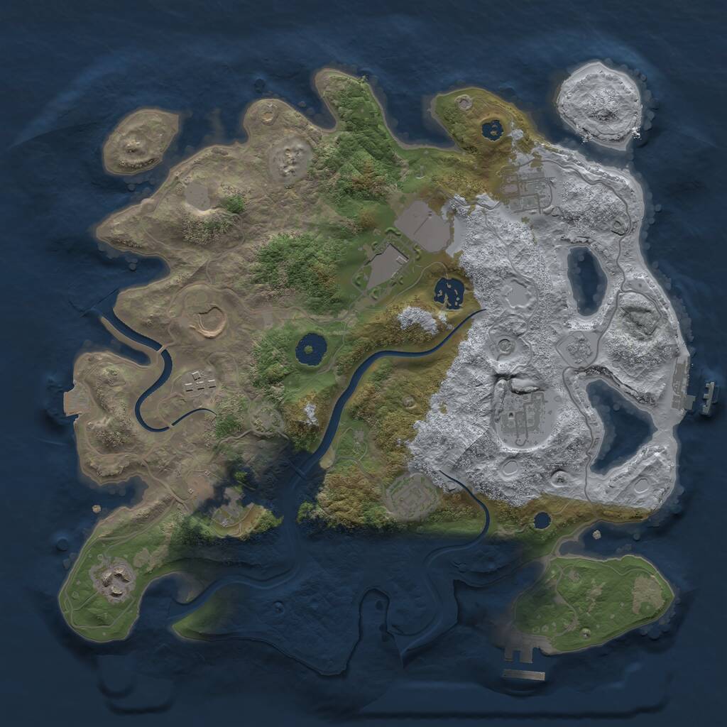 Rust Map: Procedural Map, Size: 3500, Seed: 367881435, 15 Monuments