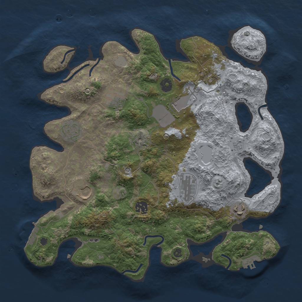 Rust Map: Procedural Map, Size: 3500, Seed: 367881435, 15 Monuments