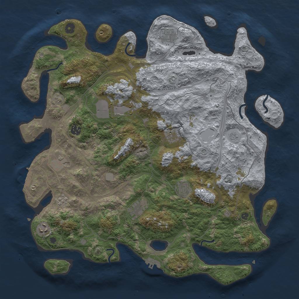 Rust Map: Procedural Map, Size: 4250, Seed: 133053624, 16 Monuments