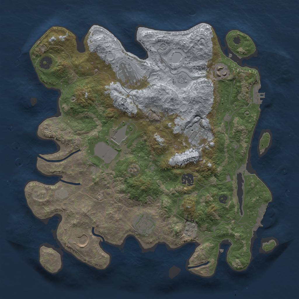 Rust Map: Procedural Map, Size: 3500, Seed: 622289540, 15 Monuments