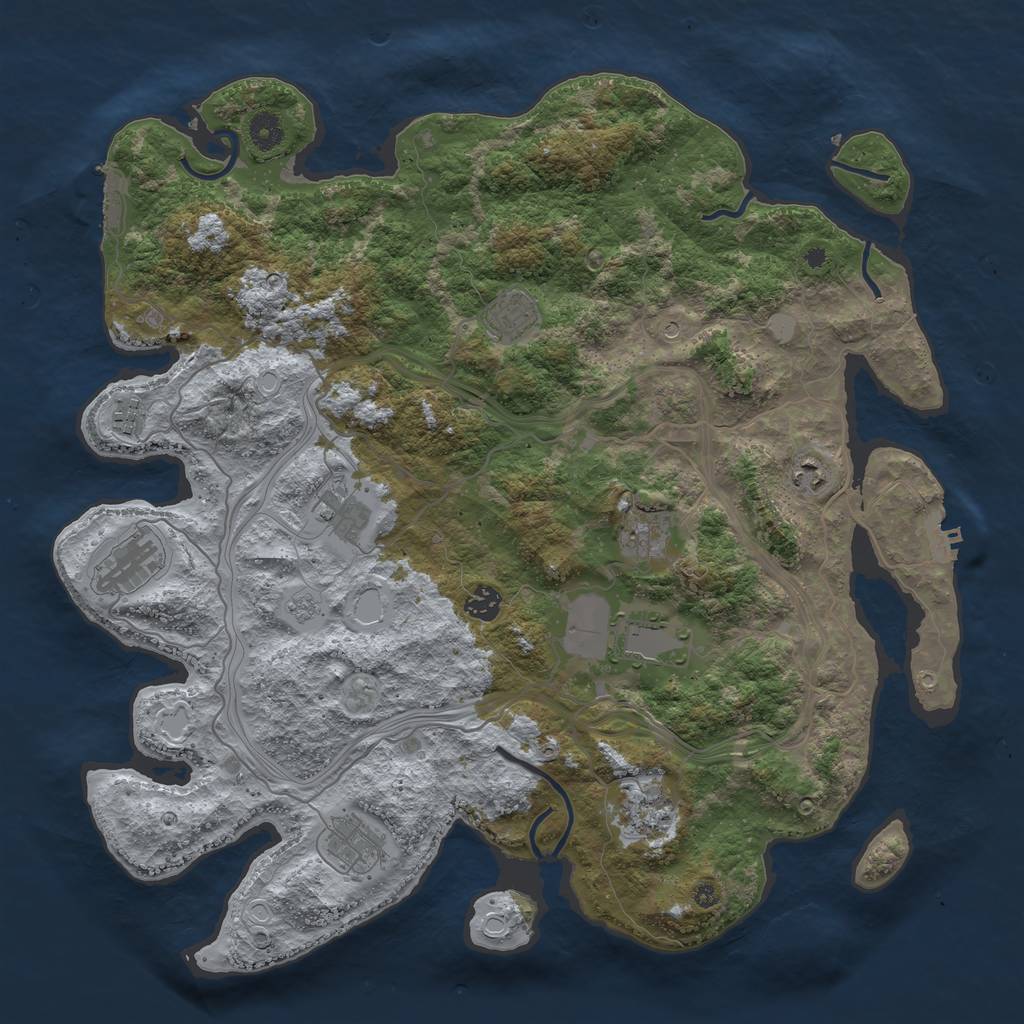 Rust Map: Procedural Map, Size: 4250, Seed: 8986126, 17 Monuments