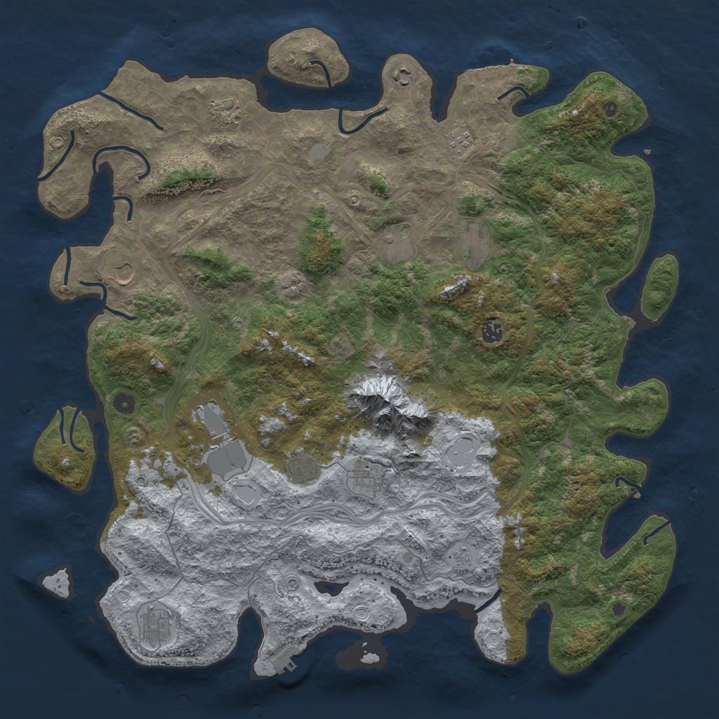 Rust Map: Procedural Map, Size: 5000, Seed: 1180254076, 18 Monuments