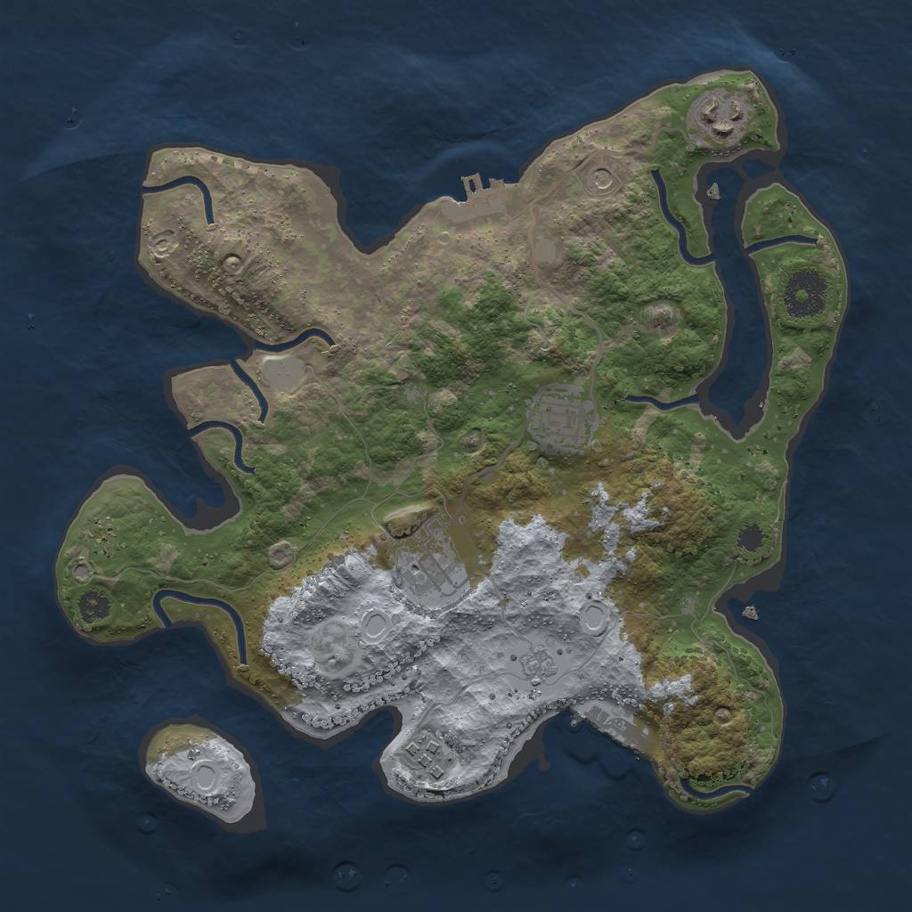 Rust Map: Procedural Map, Size: 3000, Seed: 22640, 11 Monuments