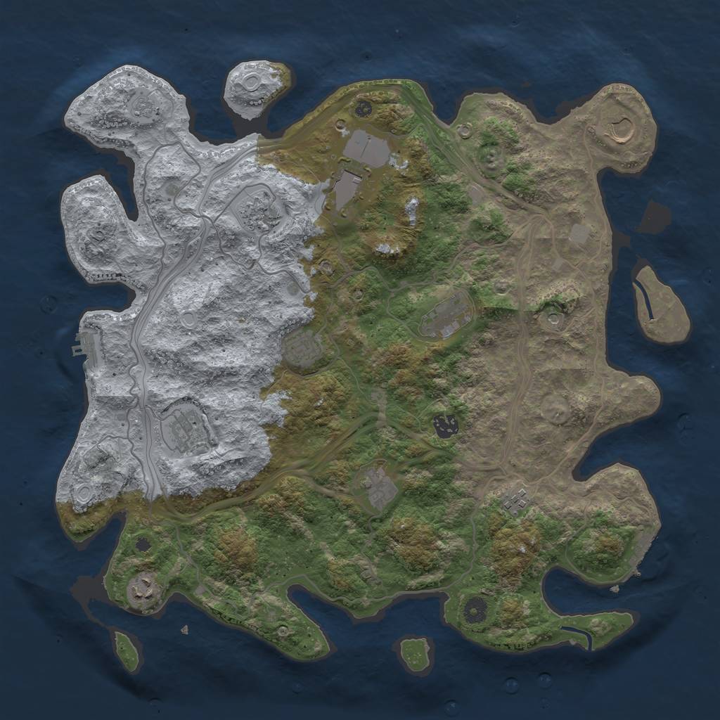 Rust Map: Procedural Map, Size: 4250, Seed: 1101541610, 17 Monuments