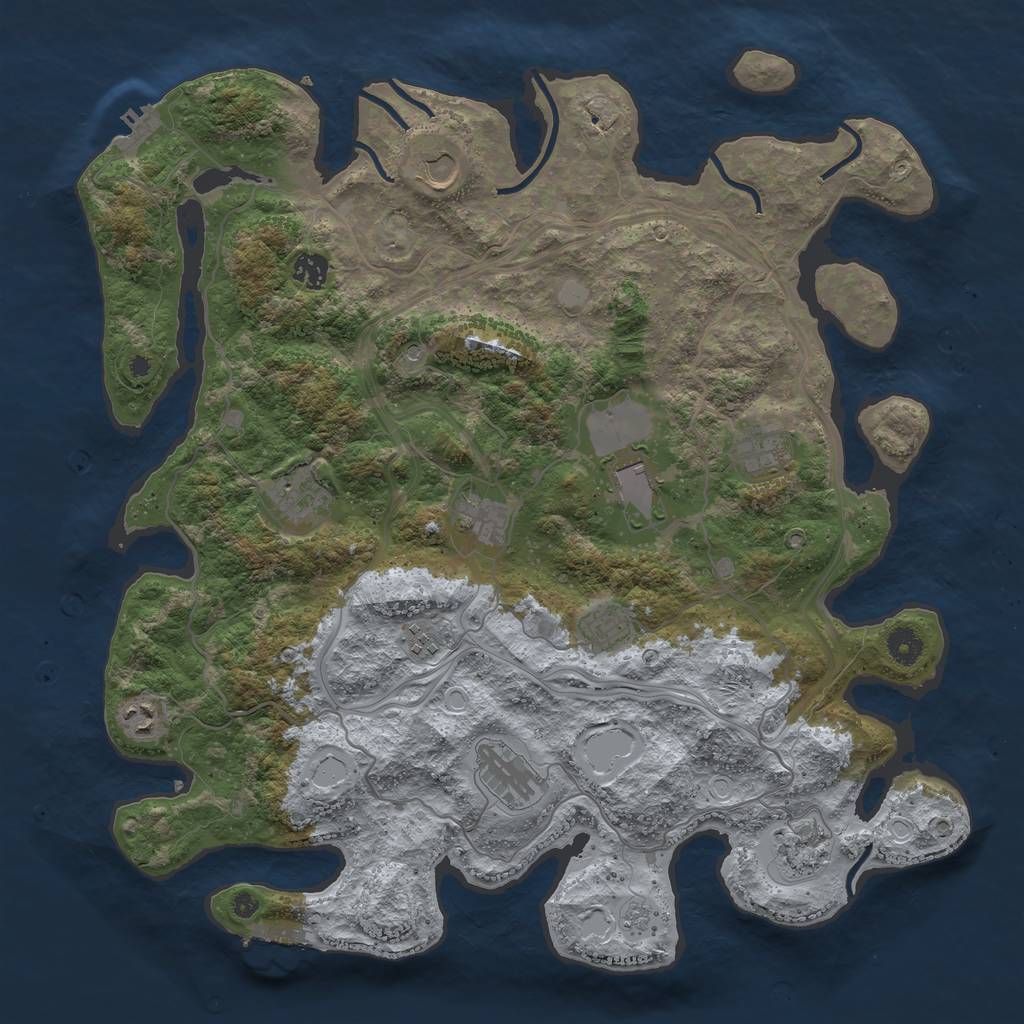 Rust Map: Procedural Map, Size: 4250, Seed: 1378469769, 18 Monuments