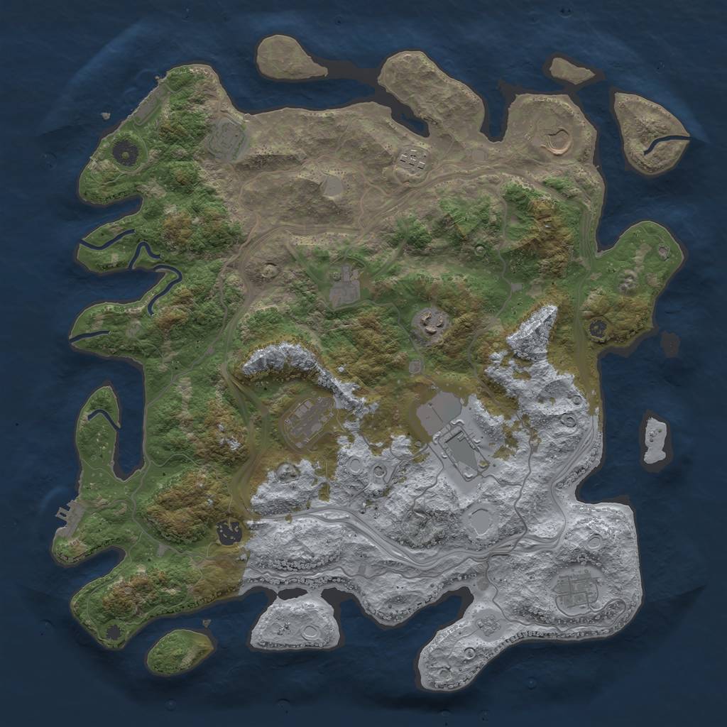 Rust Map: Procedural Map, Size: 4250, Seed: 550062232, 16 Monuments