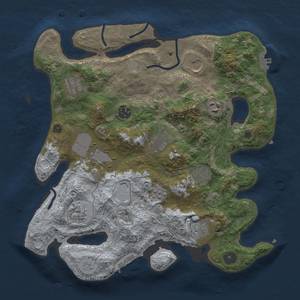 Thumbnail Rust Map: Procedural Map, Size: 3500, Seed: 654644, 17 Monuments