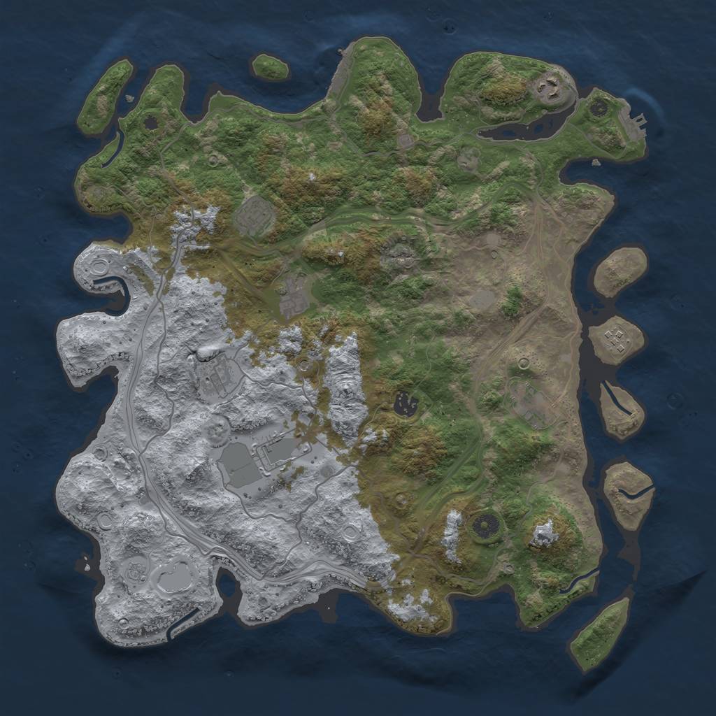 Rust Map: Procedural Map, Size: 4300, Seed: 180921056, 15 Monuments