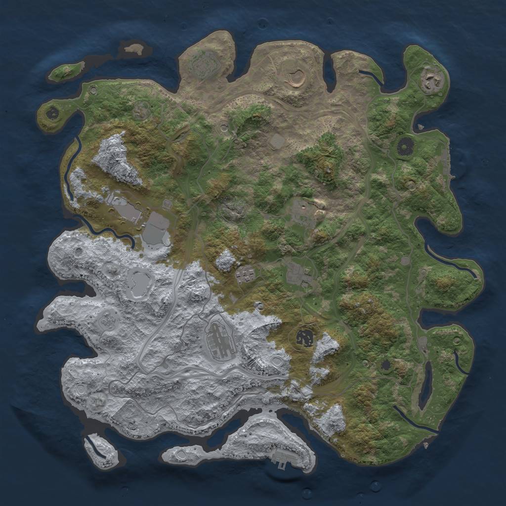 Rust Map: Procedural Map, Size: 4250, Seed: 9317546, 16 Monuments