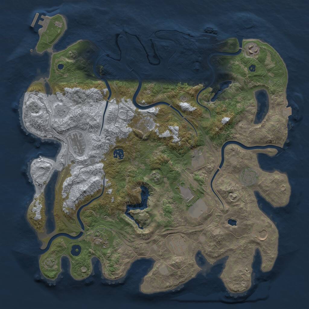 Rust Map: Procedural Map, Size: 4250, Seed: 355321053, 17 Monuments