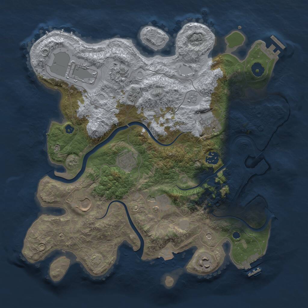 Rust Map: Procedural Map, Size: 3500, Seed: 371413608, 15 Monuments