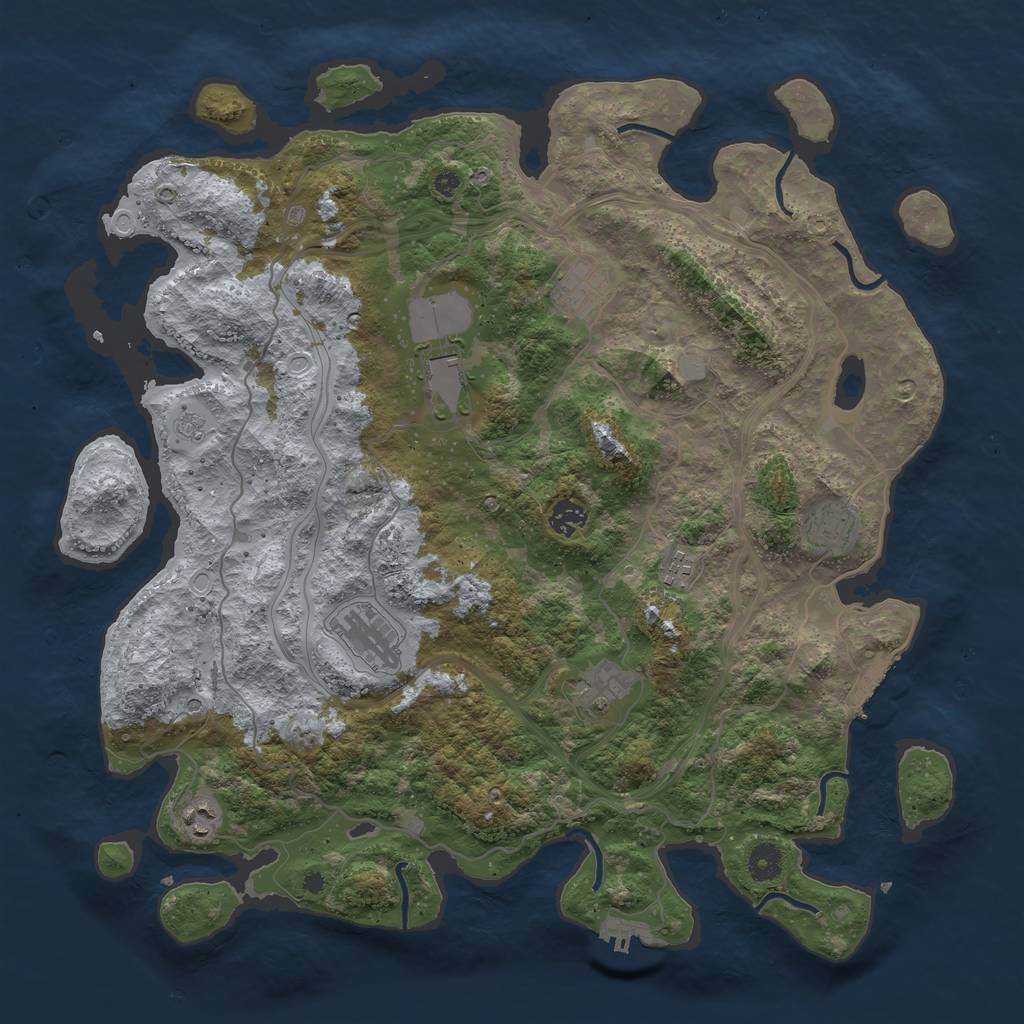Rust Map: Procedural Map, Size: 4250, Seed: 1378280274, 15 Monuments