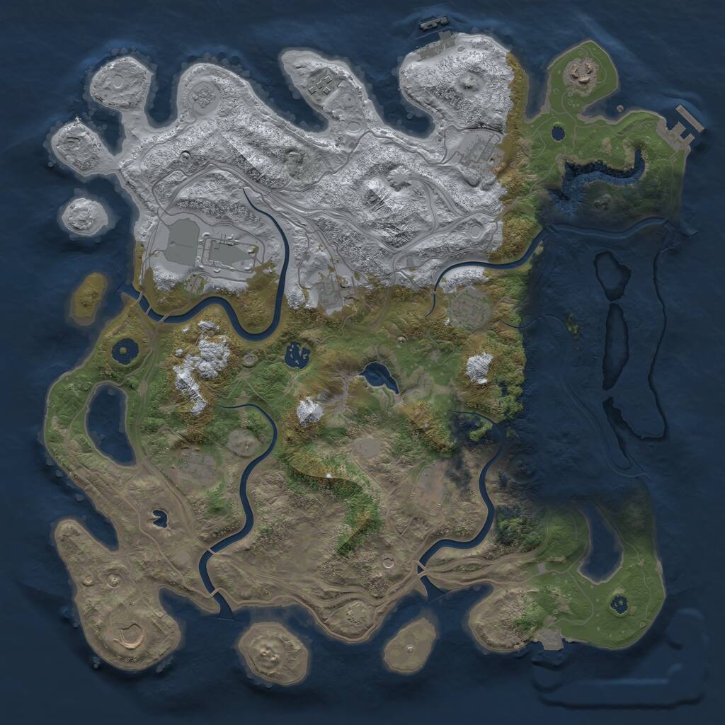 Rust Map: Procedural Map, Size: 4250, Seed: 1733040265, 16 Monuments