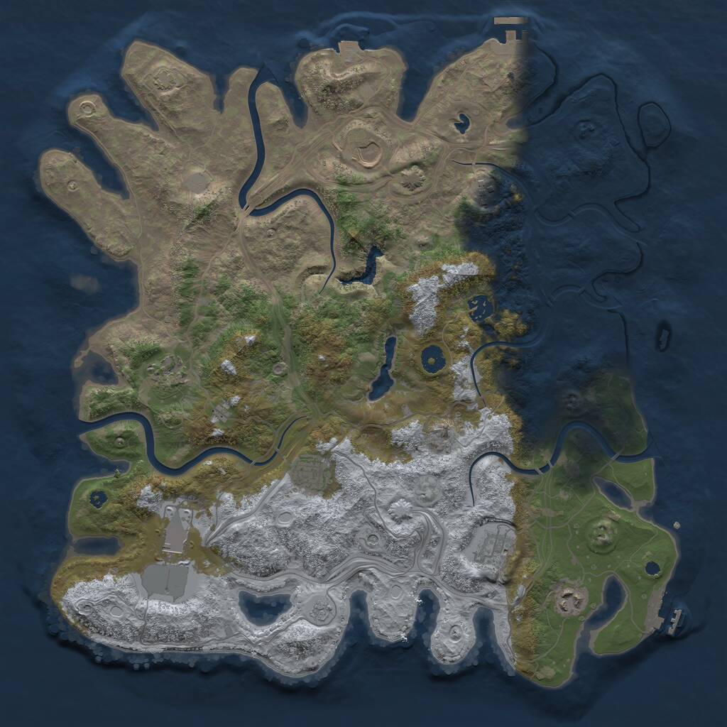 Rust Map: Procedural Map, Size: 4250, Seed: 1355536360, 14 Monuments