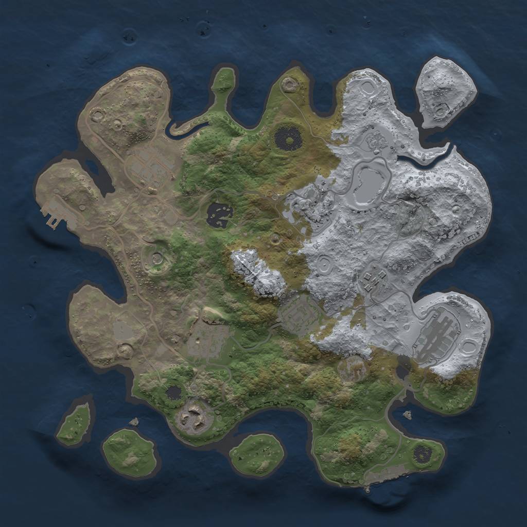 Rust Map: Procedural Map, Size: 3000, Seed: 1304431159, 15 Monuments
