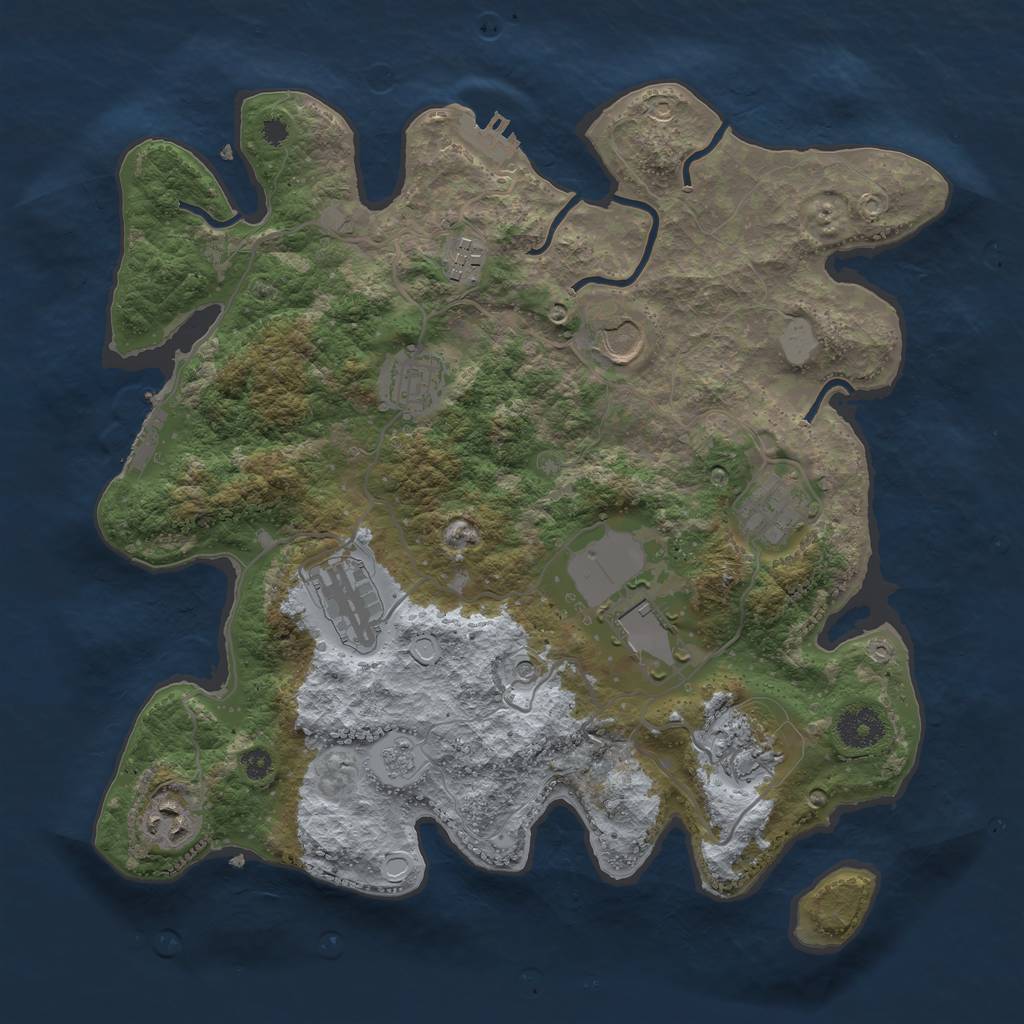 Rust Map: Procedural Map, Size: 3500, Seed: 362883514, 15 Monuments
