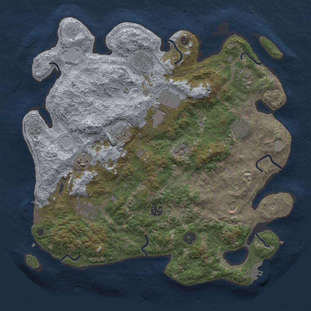 Rust Map: Procedural Map, Size: 3850, Seed: 4856408, 17 Monuments
