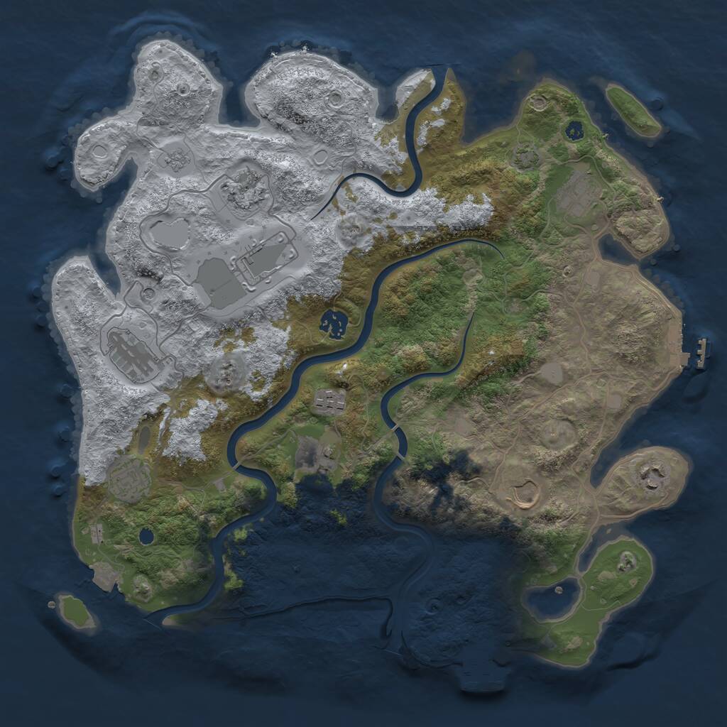 Rust Map: Procedural Map, Size: 3850, Seed: 4856408, 16 Monuments