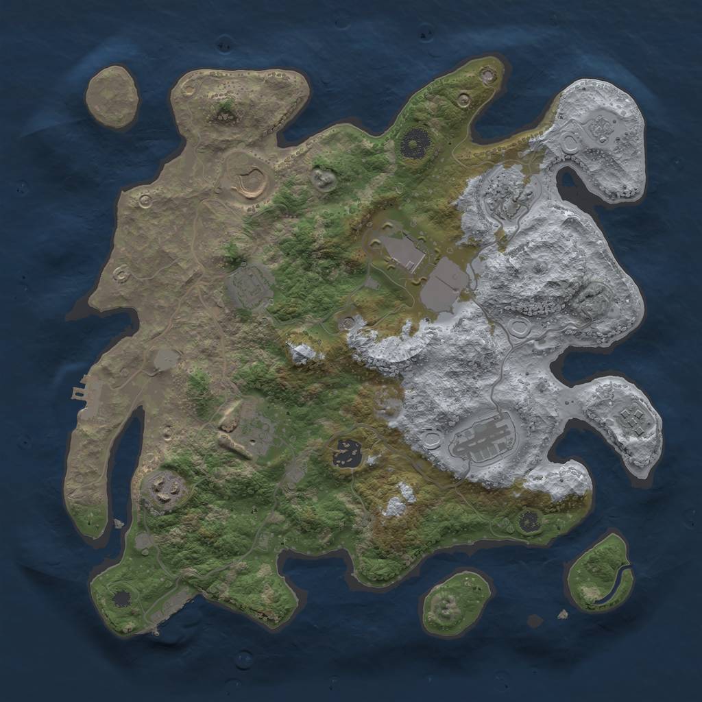 Rust Map: Procedural Map, Size: 3500, Seed: 1062943730, 16 Monuments