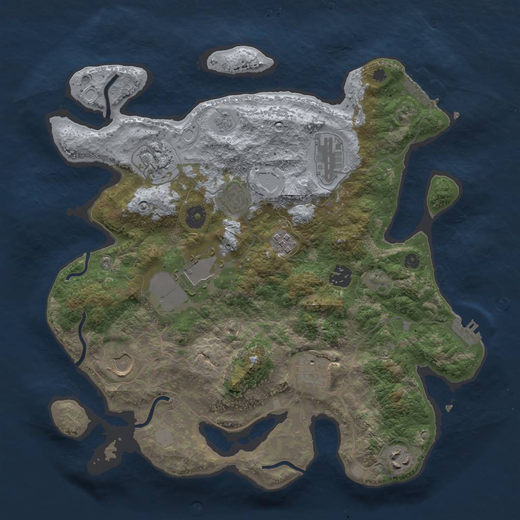 Rust Map: Procedural Map, Size: 3500, Seed: 943578083, 15 Monuments
