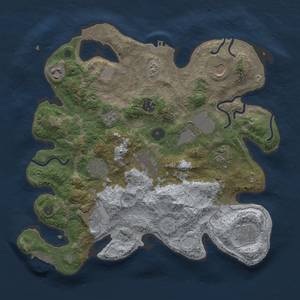 Thumbnail Rust Map: Procedural Map, Size: 3500, Seed: 1500740223, 17 Monuments